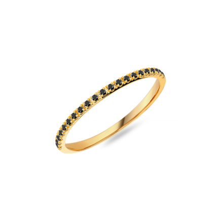 Alliance pour dames avec diamants noirs 1,2mm