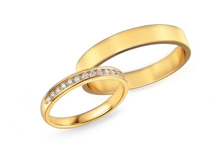 Anneaux de mariage en diamant 0,32ct Yasmine diamants 3 et 3 mm