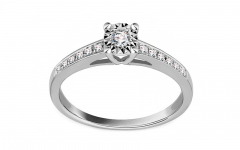 Bague de fiançailles diamant Zaia, 9K, or blanc - ROYBR004AHR