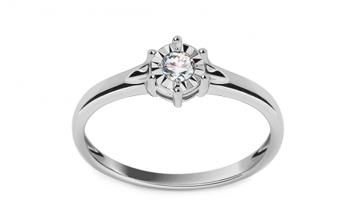 Bague en or blanc avec diamants 0,060 ct Mariya - KU0065A