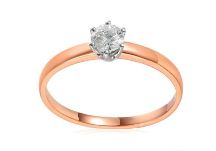 Bague de fiançailles avec diamants de laboratoire Stera, or rose