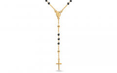 Collier Chapelet en or avec hématite naturelle - IZ11222MN