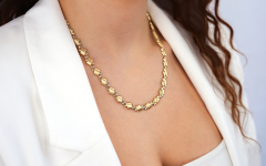 Collier en or bicolore avec matage - IZ20570 - sur le modèle