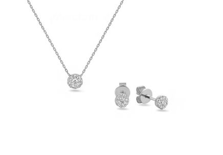 Ziva, or blanc, serti brillant, 14K