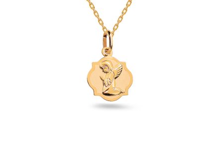 Pendentif médaillon en or avec un ange